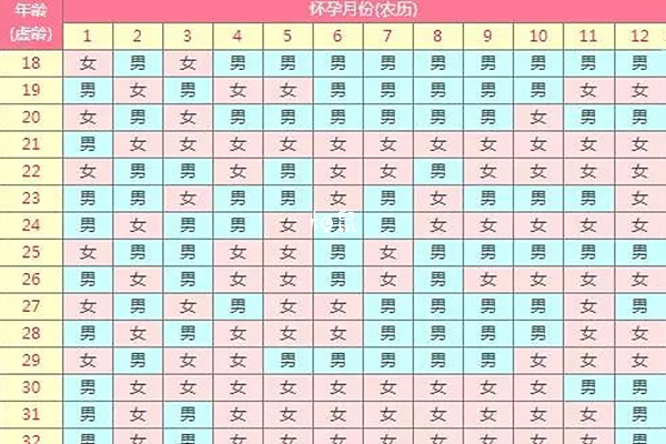 2024年生男生女对照表就是清宫表